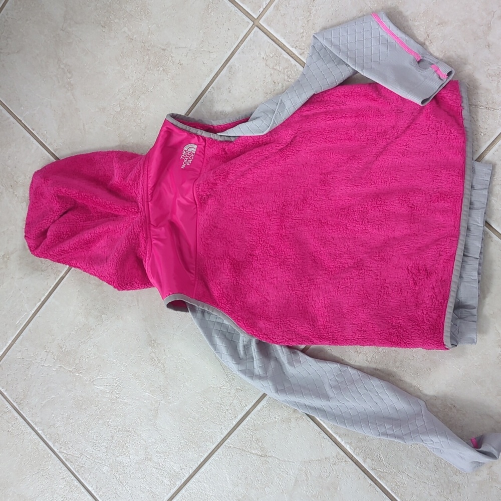 The North Face Kids Pink and Gray Hoodie Vest, Size Girls 10 - Picture 8 of 8